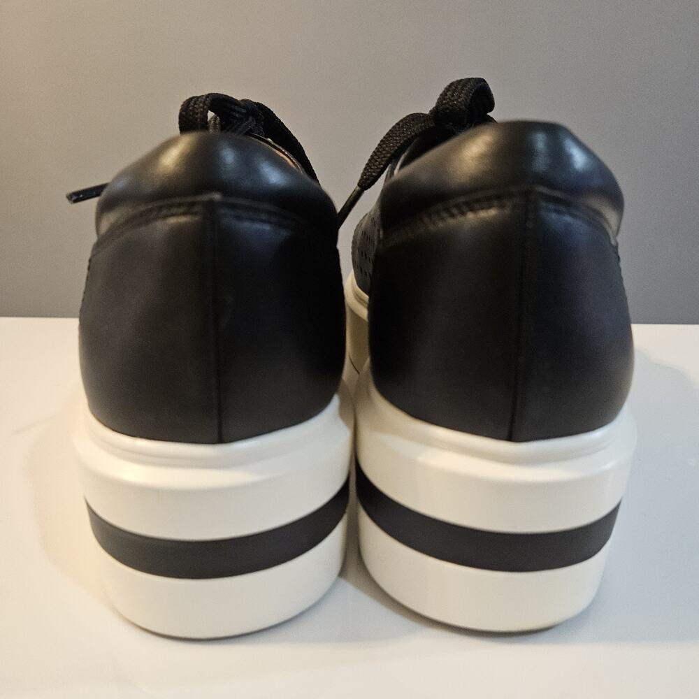Linea Paolo Black Perforated Womens Lace-Up Platform Sneakers Size 9M - Picture 6 of 14